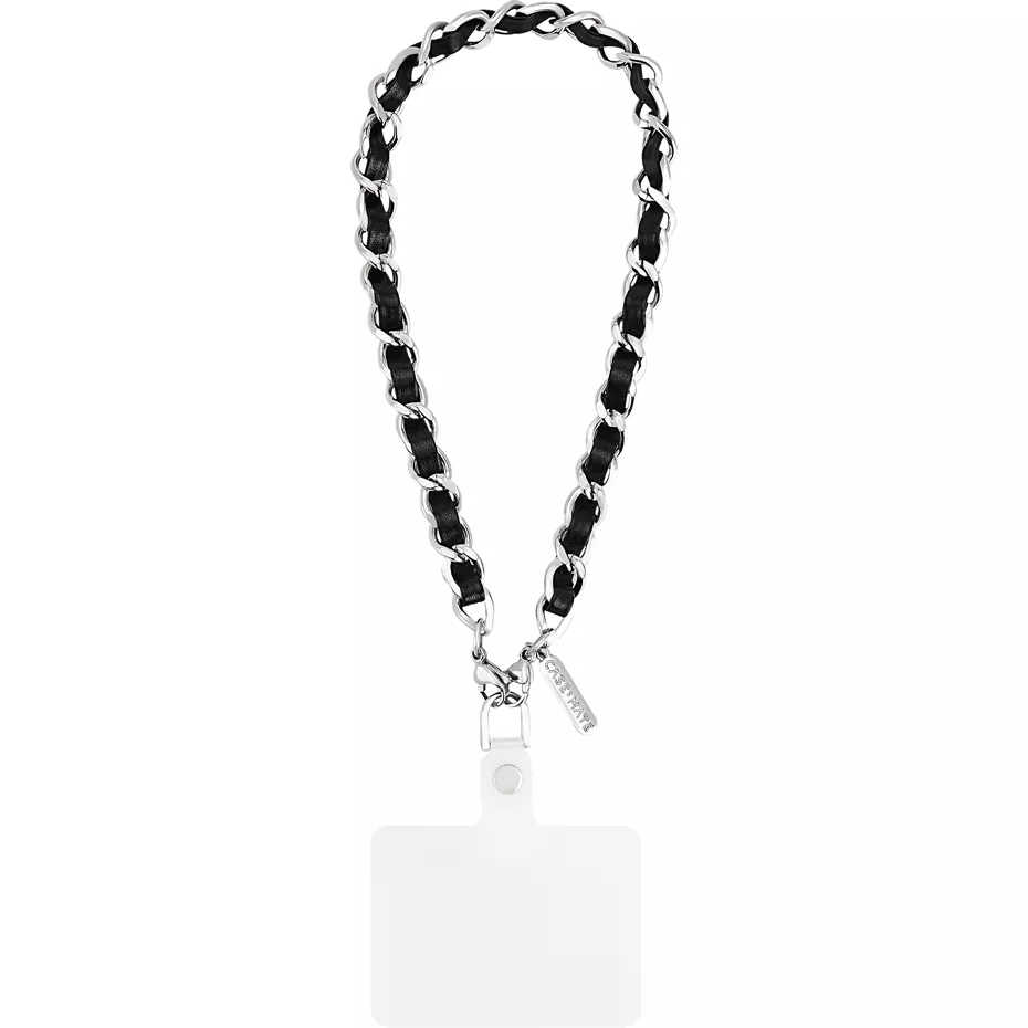 Case-Mate Phone Charm Wristlet - Silver Chain with Black Leather | Verizon