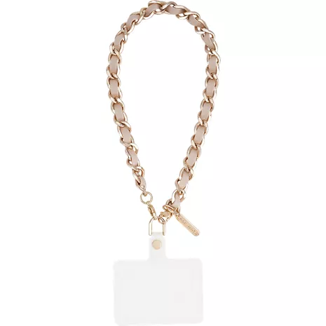 Case-Mate Phone Charm Wristlet - Gold Chain with Taupe Leather
