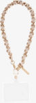 Pulsera de cadena color oro para teléfono - Piel color topo​​ 