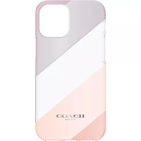 Coach Protective Case for iPhone 12 mini - Diagonal Stripe Metallic undefined image 1 of 1 