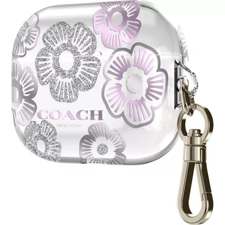 Coach, Accessories, Reflective Leather Coach Airpod Case