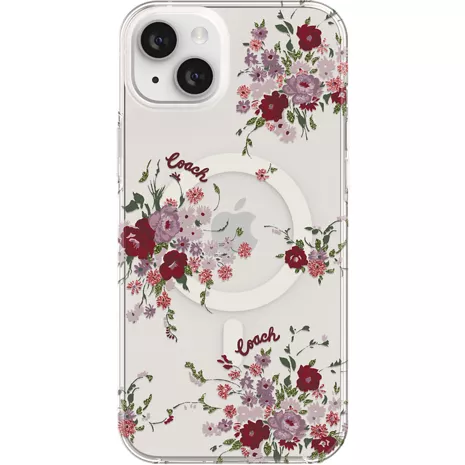 Coach Protective Case with MagSafe for iPhone 14 Plus - Floral Purple Bundle