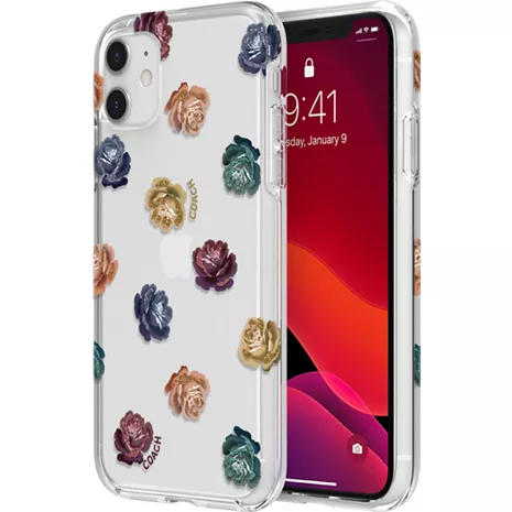Coach Protective Case for iPhone 11 - Dreamy Peony Clear/Rainbow undefined image 1 of 1 