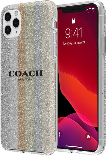 Coach Protective Case For Iphone 11 Pro Max Glitter Americana Neutral Silver Glitter Multi Verizon