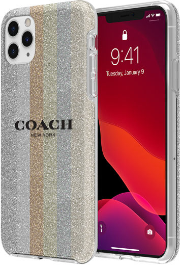 Coach Protective Case for iPhone 11 Pro Max - Glitter Americana Neutral Silver Glitter/Multi ...