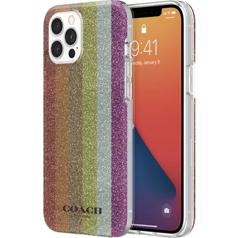 Coach Protective Hardshell Pride Case for iPhone 12 Pro Max - Bright Glitter Americana