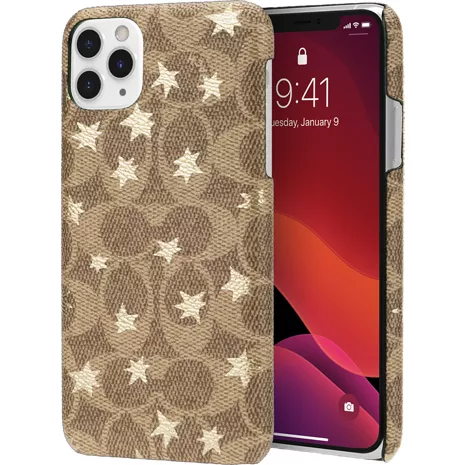 Coach Slim Wrap Case for iPhone 11 Pro Max - Signature C Khaki/Gold Foil Stars