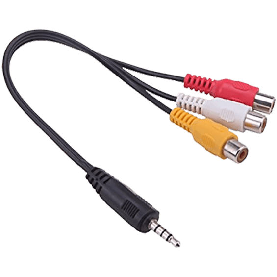 Picture of the Composite Cable Adapter curled to fit the view.
