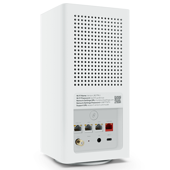 Back angle view of Verizon Router.