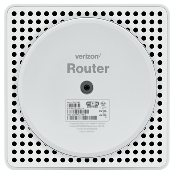 Bottom view of Verizon Router.
