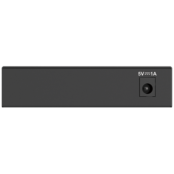 Back view of D-Link 5 Port Ethernet Gigabit Switch.