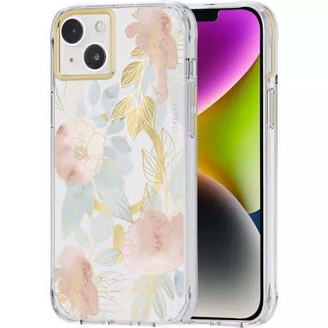 Elizabeth James Case with MagSafe for iPhone 14 Plus - Blooms in Bordeaux