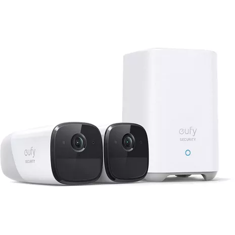 Sistema de seguridad residencial eufy Cam 2 Pro con 2 cámaras inalámbricas 16G para interiores/exteriores de calidad 2K