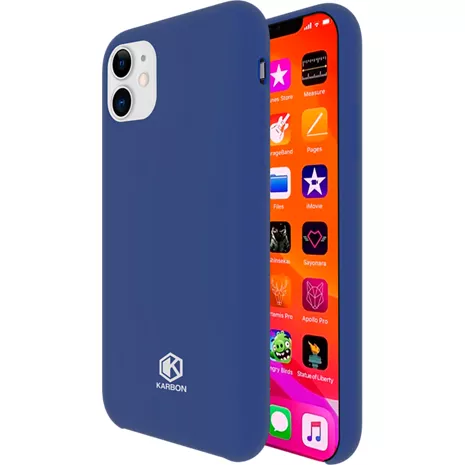 Funda ultradelgada de silicona Evutec Karbon para el iPhone 11 azul imagen 1 de 1