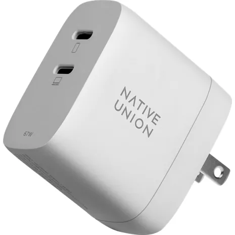 Native Union Cargador de pared de carga rápida GaN de 67 W con adaptadores internacionales