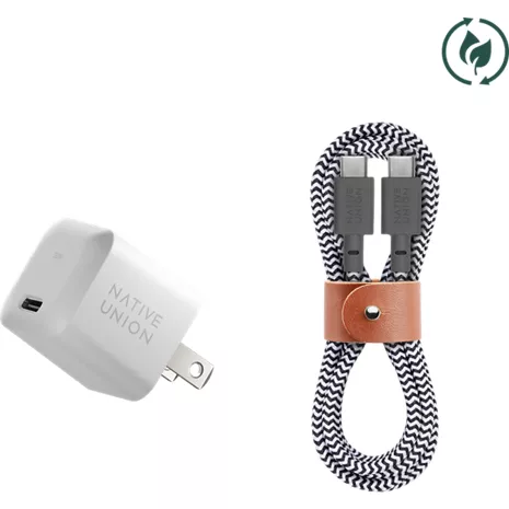 Native Union Cargador de carga rápida GaN de 30 W con cable USB-C a USB-C