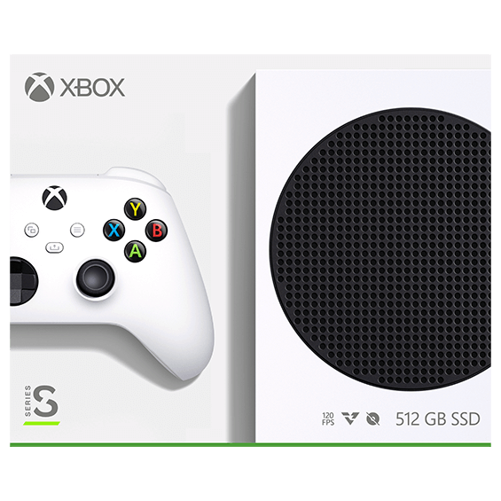 Front product photo of Xbox Series S Console in the box