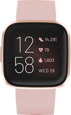 Fitbit Versa 2 Smartwatch, Petal - Additional Band Included