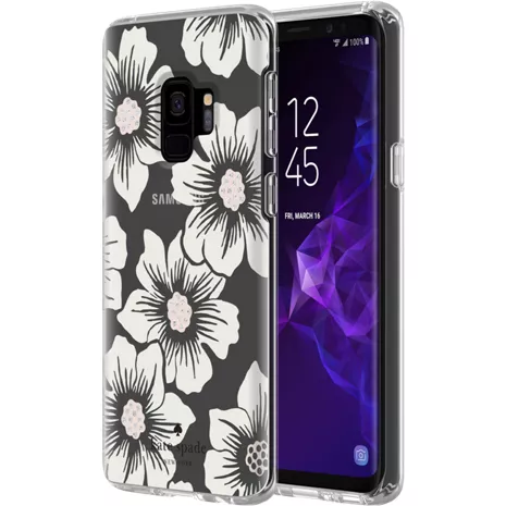 kate spade new york Flexible Hardshell Case for Galaxy S9 - Hollyhock  Floral Clear/Cream with Stones | Verizon