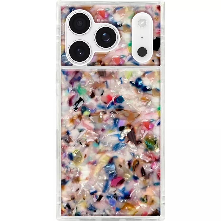 FLAUNT Square Case with MagSafe for iPhone 17 Pro - Rainbow Confetti Tortoise Shell | Verizon