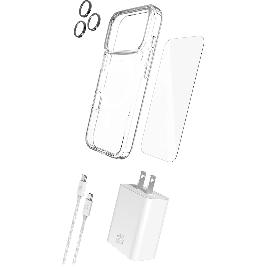 Gadget Guard 5 in 1 Essentials Protection and Power Bundle for iPhone 17 Pro Max - Clear | Verizon
