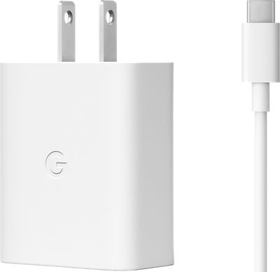 Google - 30W USB-C Charger and USB-C Cable - Clearly White