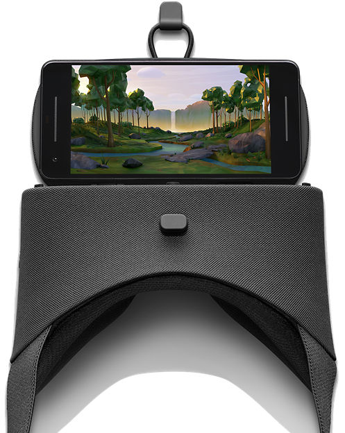 Google Daydream-ready phone inserted in Google Daydream View