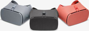 3 Google Daydream Views. In colors Charcoal, Fog, and Coral