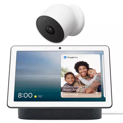 Google Nest Hub Max and Camera Battery Bundle - Charcoal