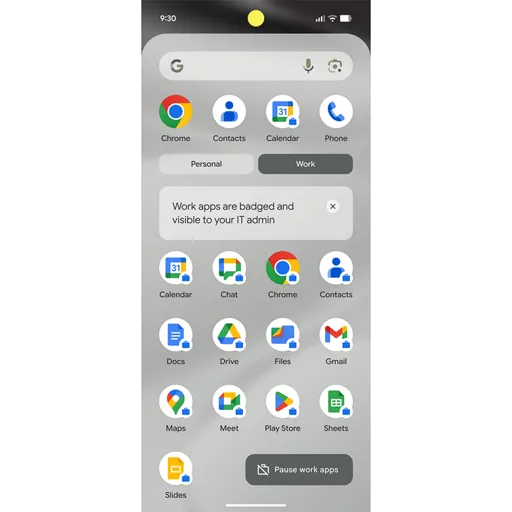User privacy prioritized and work data protected with Work Profile
