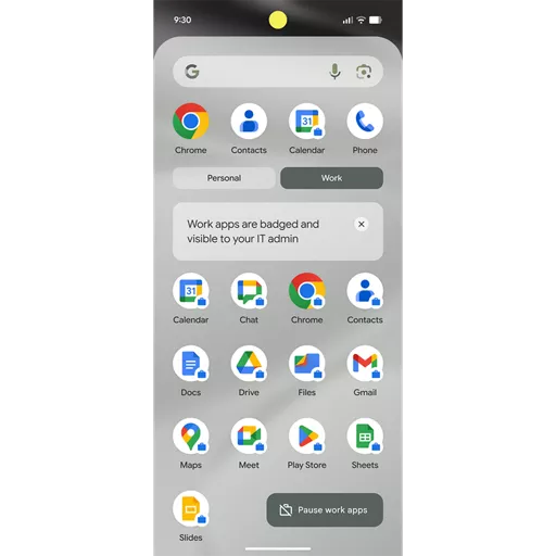 User privacy prioritized and work data protected with Work Profile