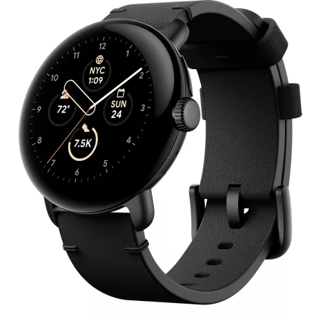 Google Crafted Leather Band for Pixel Watch 2 and Pixel Watch, Large -  Obsidian