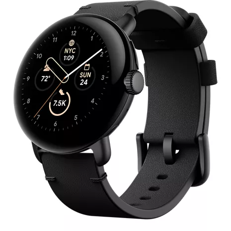 Google Correa de piel artesanal para el Pixel Watch 2 y Pixel Watch, pequeña - Obsidiana