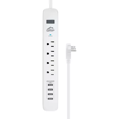 GRiP 4 Outlet Powerstrip Surge Protector with 4x USB ports