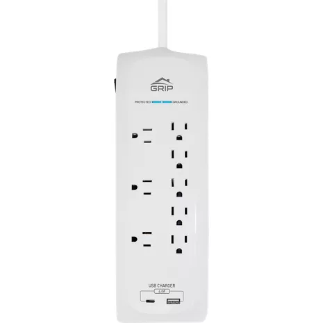 GRiP 8 Outlet Surge Protector with 1 USB and 1 USB-C Port