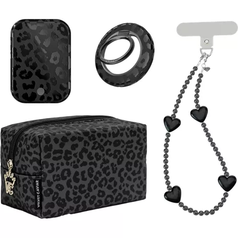 Velvet Caviar Phone Accessories Gift Set compatible with MagSafe iPhone Cases - Black Leopard