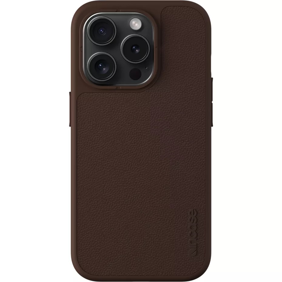 Incase ICON Mobile Case with Pebbled Leather with MagSafe for iPhone 15 Pro - Brown | Verizon