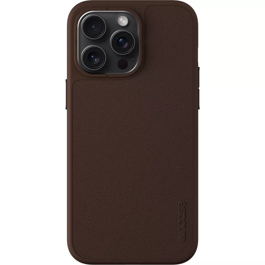 Incase ICON Mobile Case with Pebbled Leather with MagSafe for iPhone 15 Pro Max - Brown | Verizon