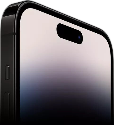 Side view of iPhone 14 Pro showcasing the Ceramic Shield front.