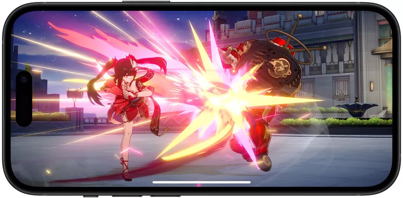 Honkai: Star Rail on iPhone 15.