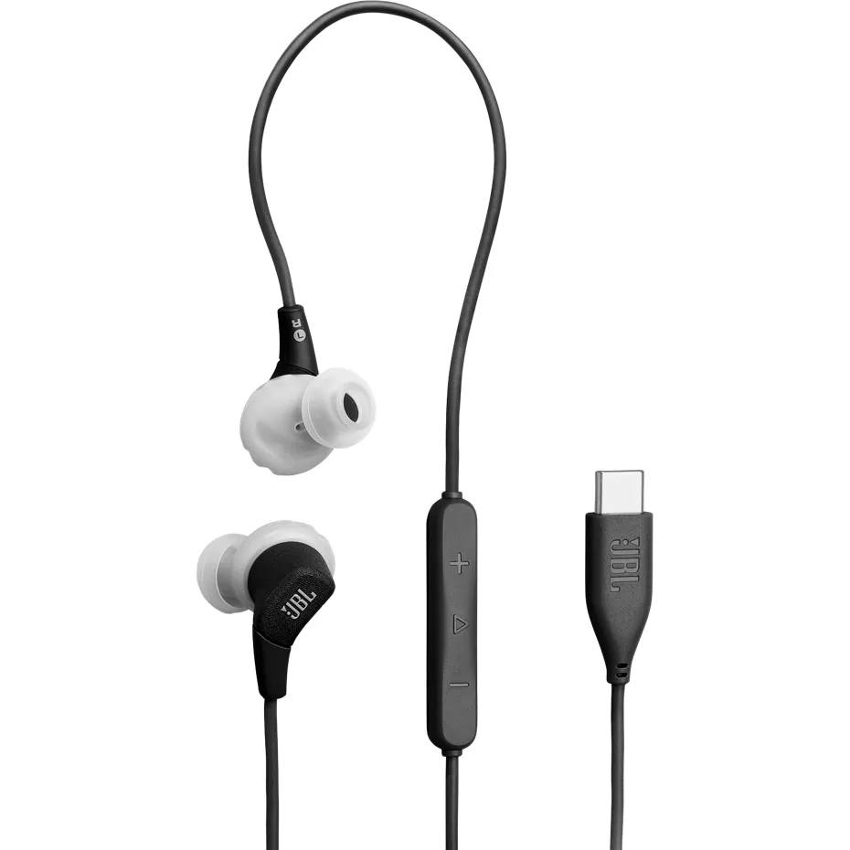 JBL Endurance Run 3 USB-C Wired Sport Headphones - Black / Grey | Verizon