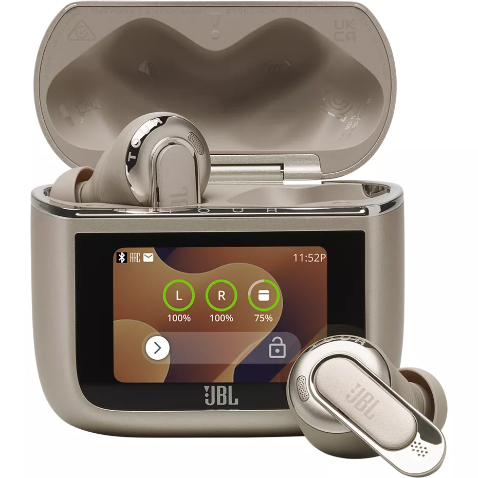 JBL Tour Pro 3 True Wireless Noise Cancelling Earbuds with Smart Charging Case - Latte | Verizon
