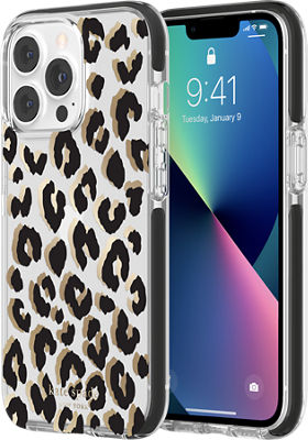kate spade new york Defensive Hardshell Case for iPhone 13 Pro - City  Leopard Black/Clear | Verizon