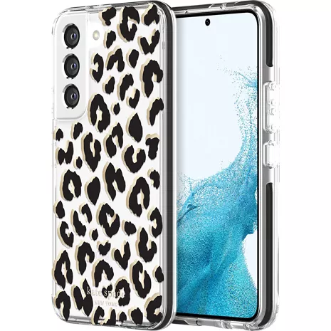 kate spade new york Defensive Hardshell Case for Galaxy S22 - City Leopard Black