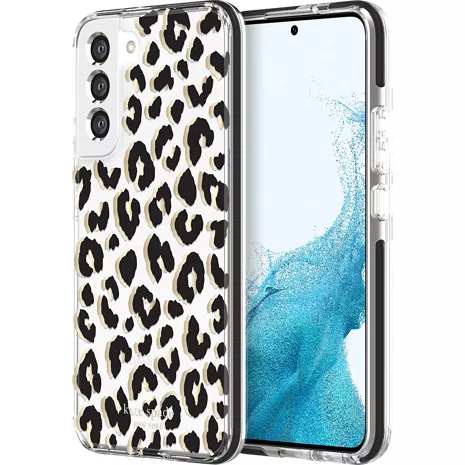 kate spade new york Defensive Hardshell Case for Galaxy S22+ - City Leopard Black