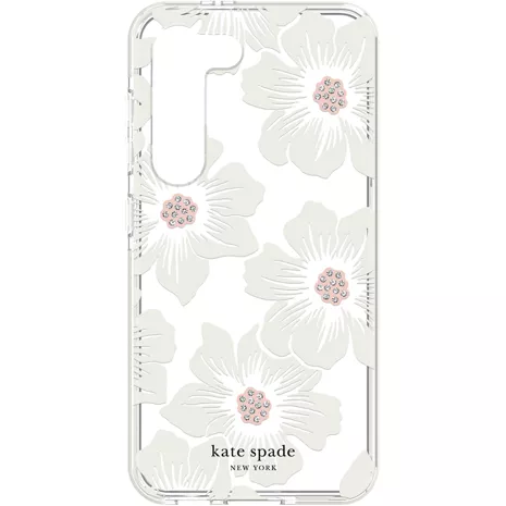 kate spade new york Defensive Hardshell Case for Galaxy S23 - Hollyhock Floral Clear