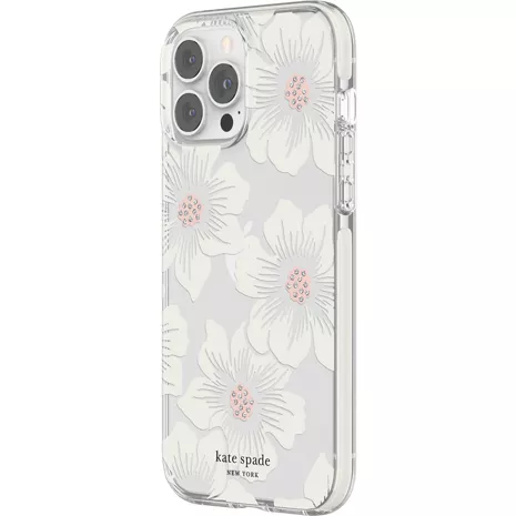 kate spade new york Defensive Hardshell Case for iPhone 13 Pro Max - Hollyhock Floral Clear