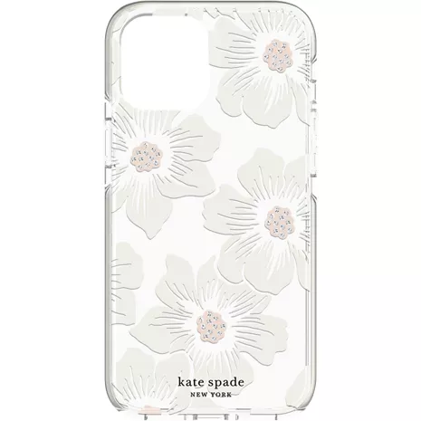 kate spade new york Funda dura para el iPhone 12/iPhone 12 Pro - Hollyhock Floral Clear