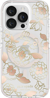 Kate Spade Defensive Hardshell Case with MagSafe for iPhone 14 Pro - Gold  Floral | Shop Now