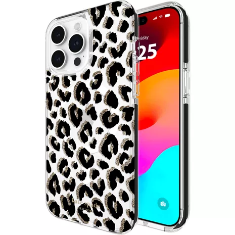 kate spade new york Funda Tough con MagSafe para el iPhone 15 Pro Max - City Leopard Glitter